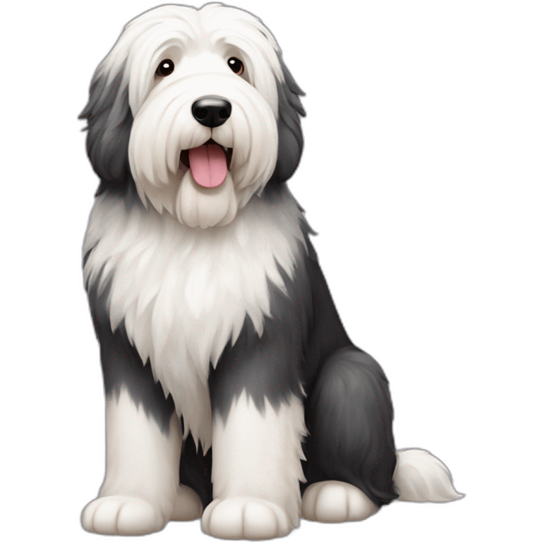 Dog old english sheepdog full-height emoji