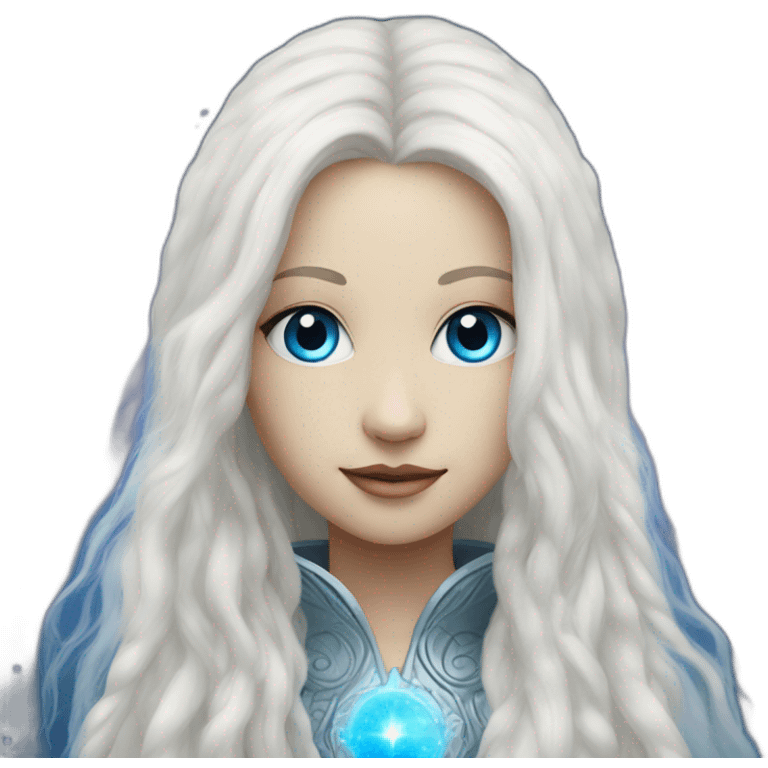 nordic pleiadian with long white hair and blue eyes emoji