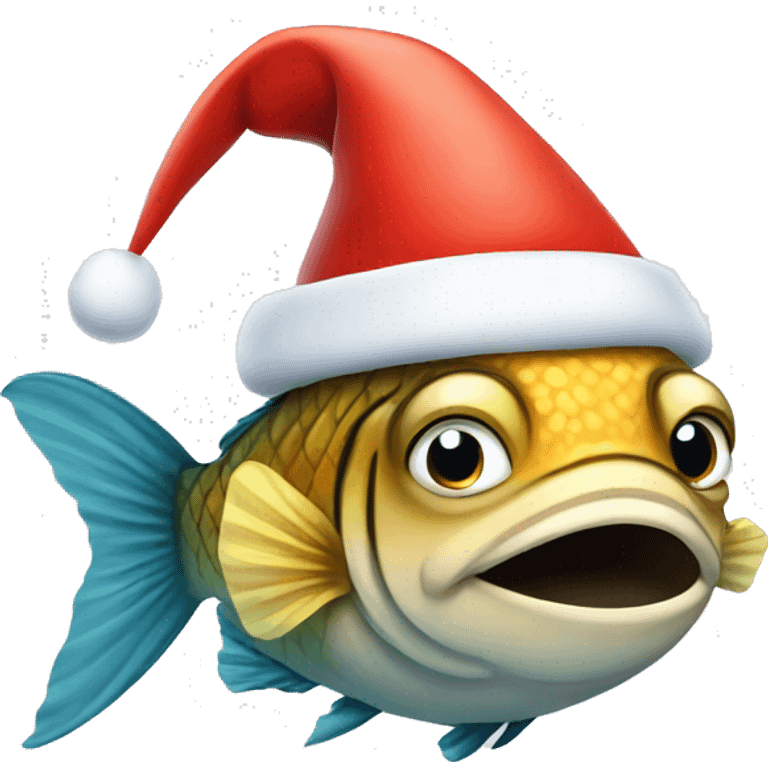 fish wearing santa hat emoji