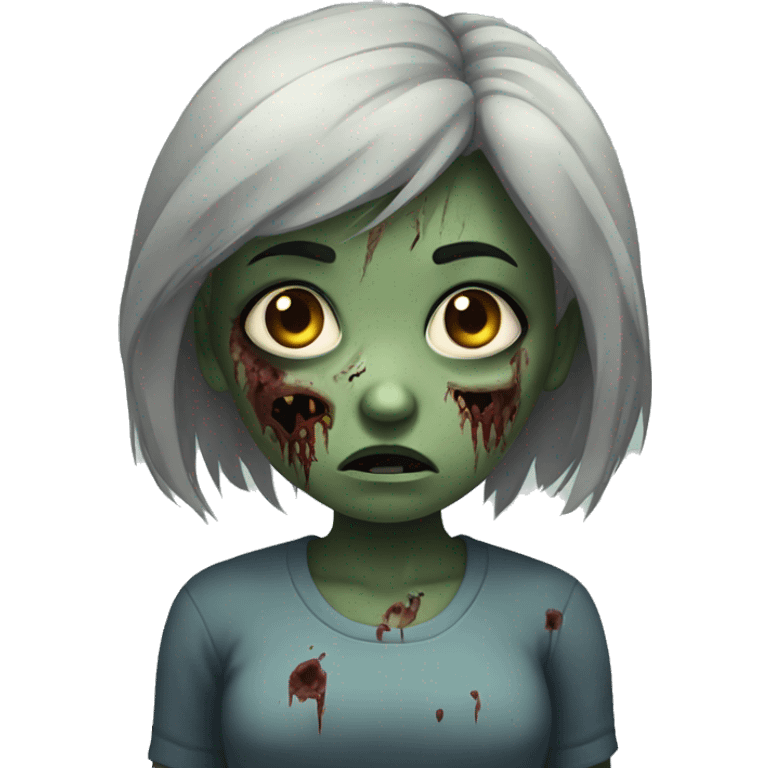 zombie girl sad but strong emoji