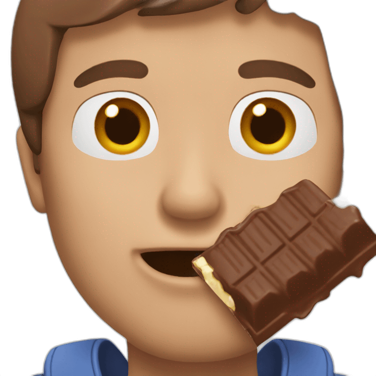 man eating chocolate bar emoji