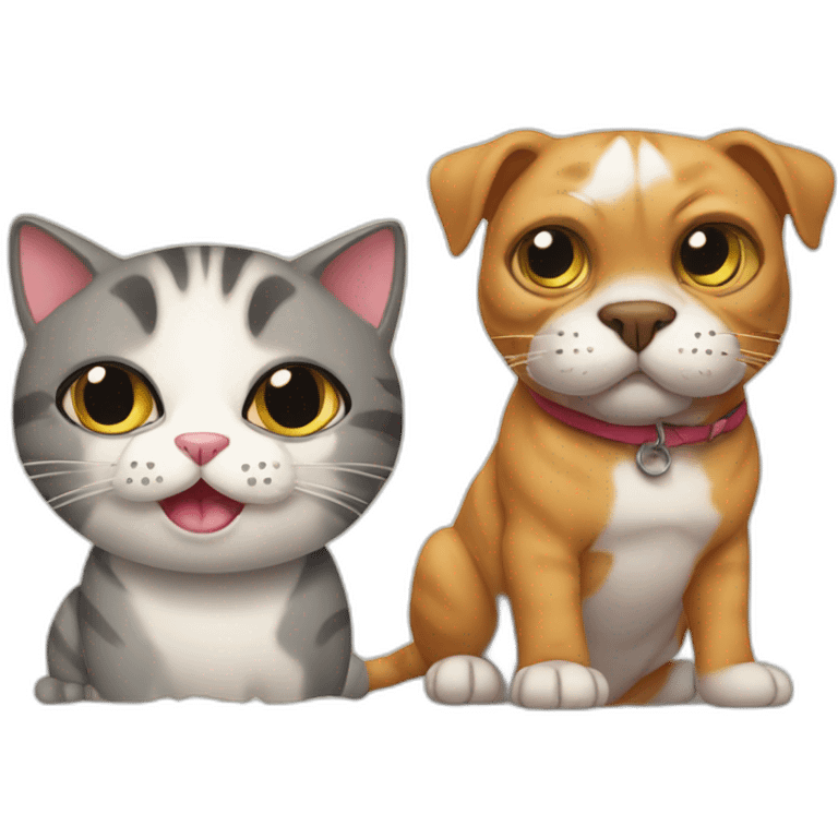 cat and xl bully emoji