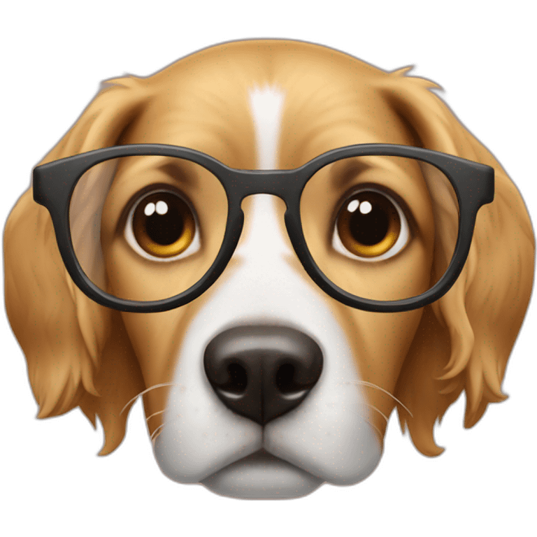 Dog in eyeglasses emoji