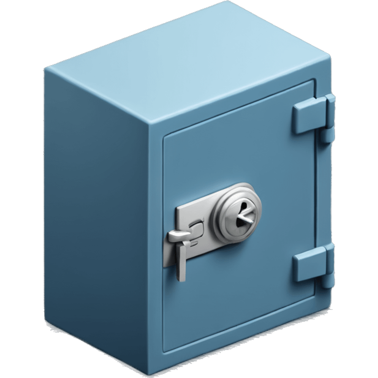 3d  isometric small safe in blue emoji