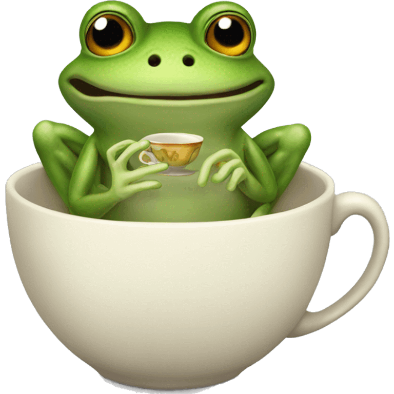 frog holding a teacup emoji