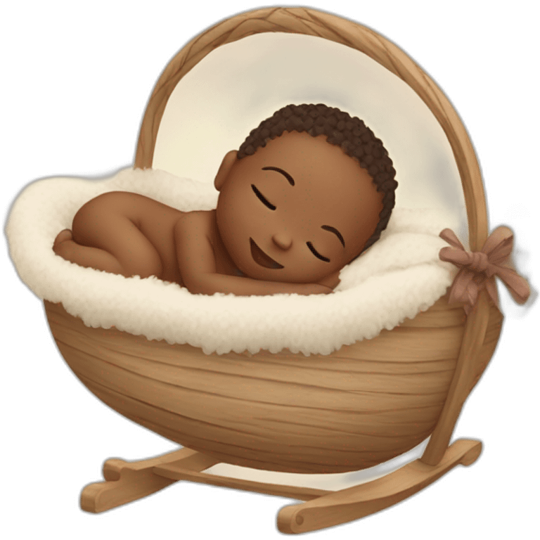 newborn in boho cradle emoji