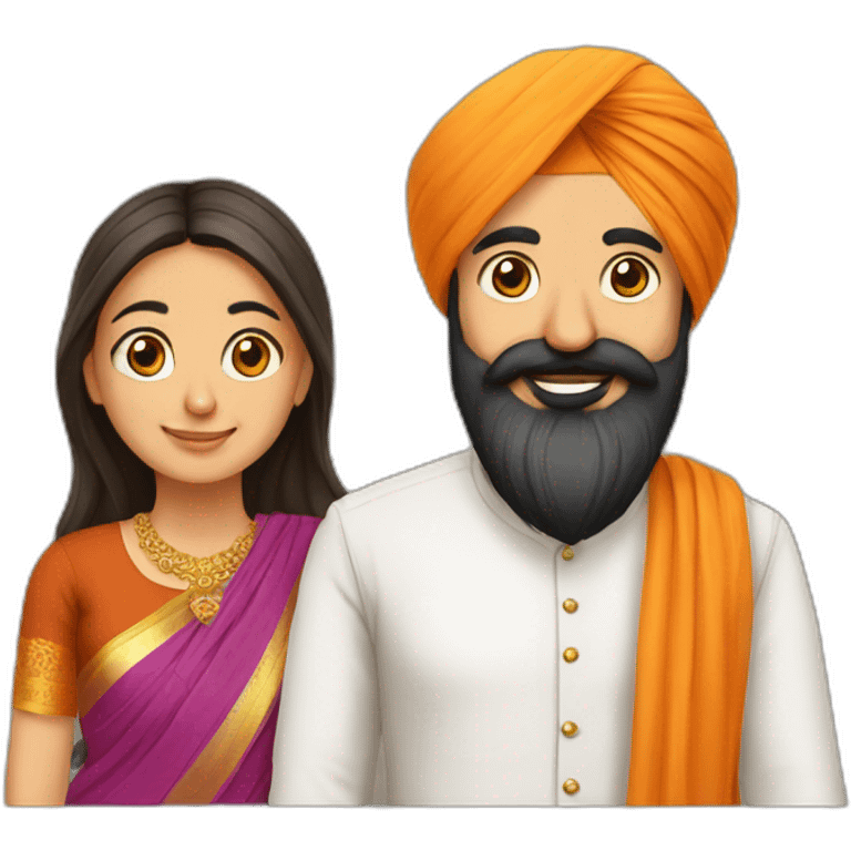 sardar men with his wife emoji