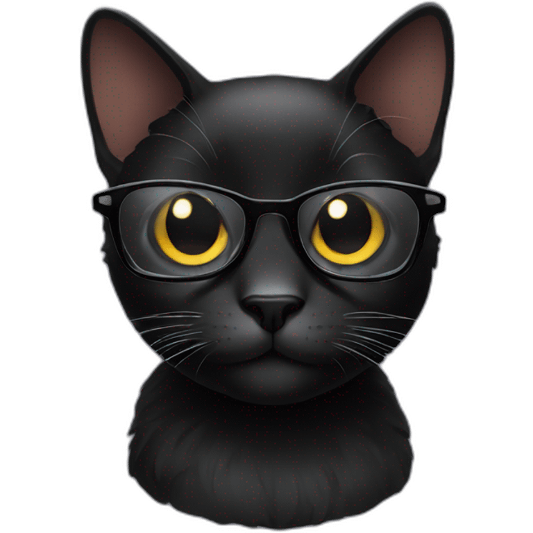 black cat with glasses emoji