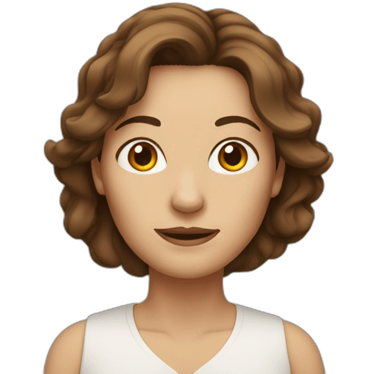 middle age woman with long brown hair emoji