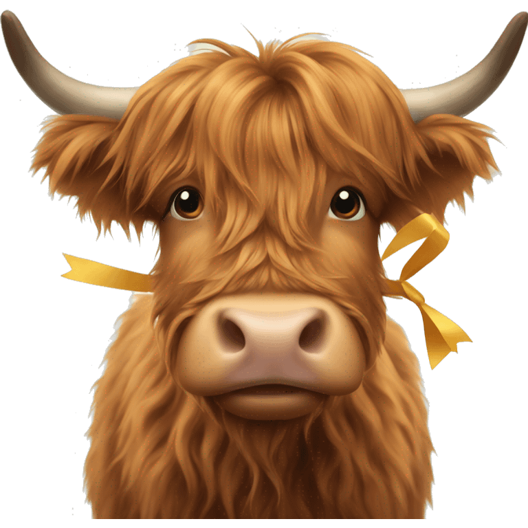 Highland cow with a bow  emoji