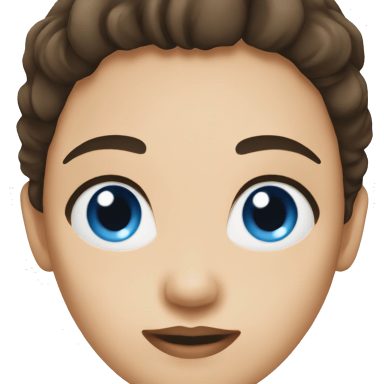 Female with blue eyes and dark brown hair emoji