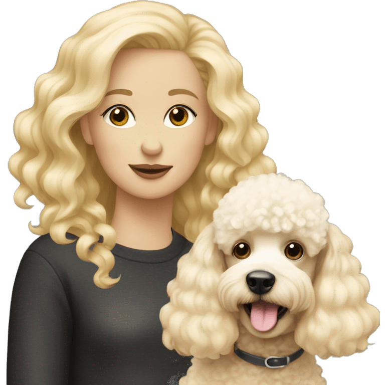 Poodle with a blondie girl  emoji