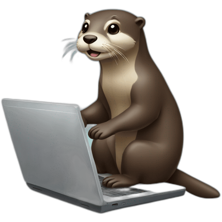 otter working laptop emoji