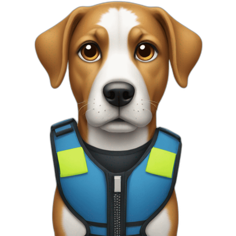 Dog with a security vest  emoji