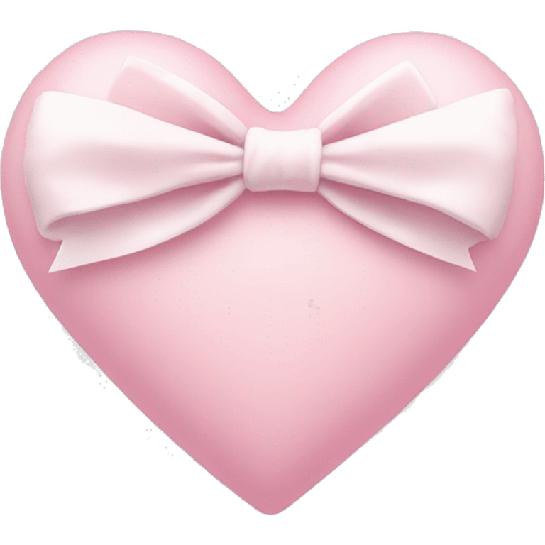 Pastel pink heart with white bow emoji