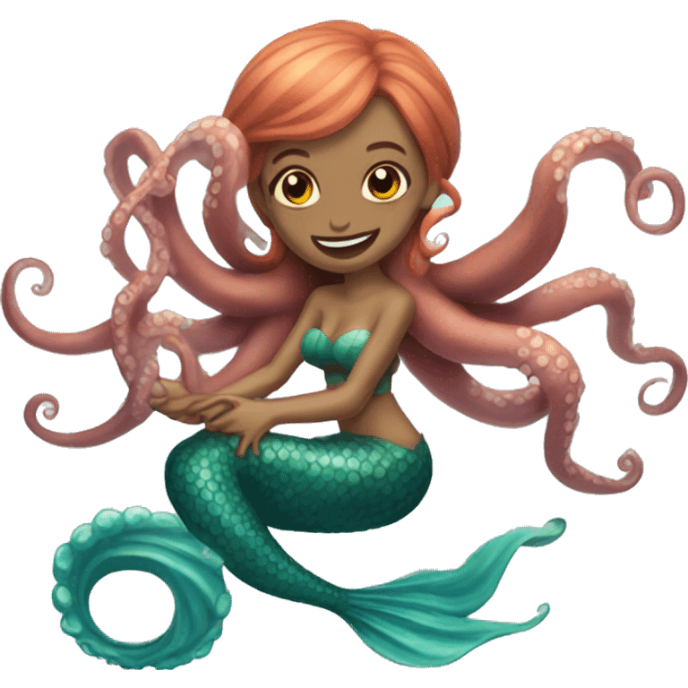 octopus tickling mermaid emoji