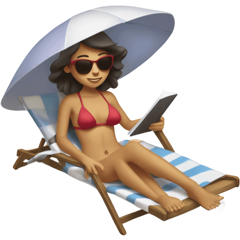 tanning girls in the beach emoji