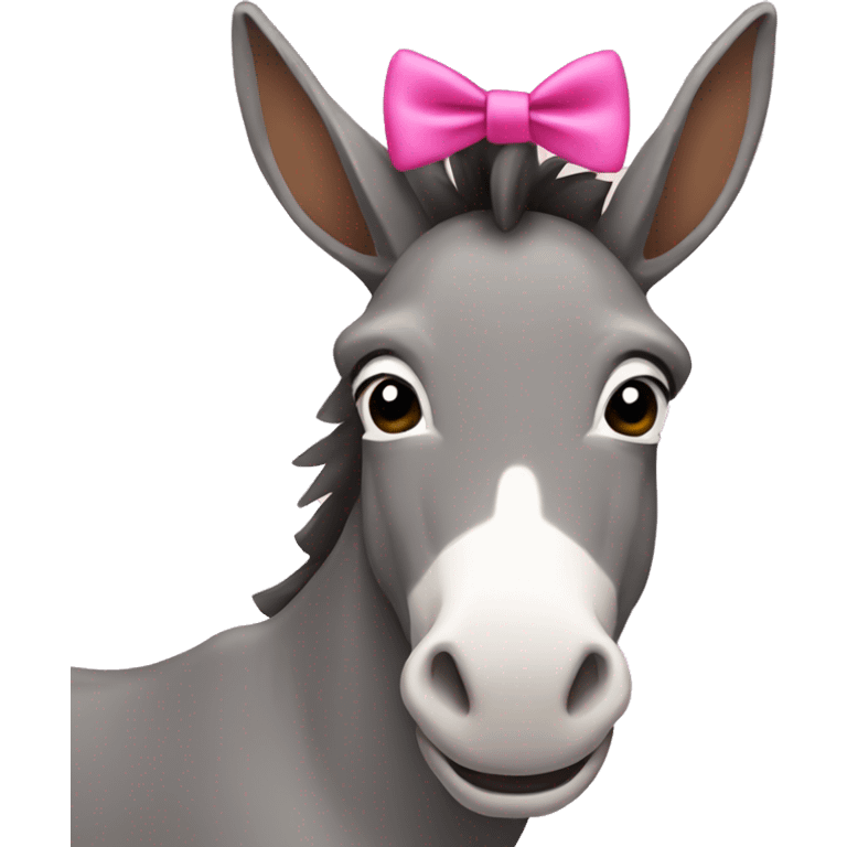 Donkey with a pink bow  emoji