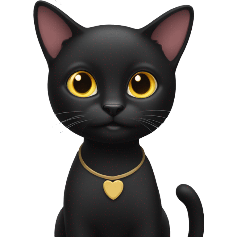 a black cat that say hi emoji