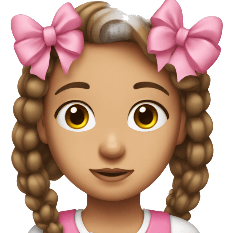 a cute girl with pink bow  emoji