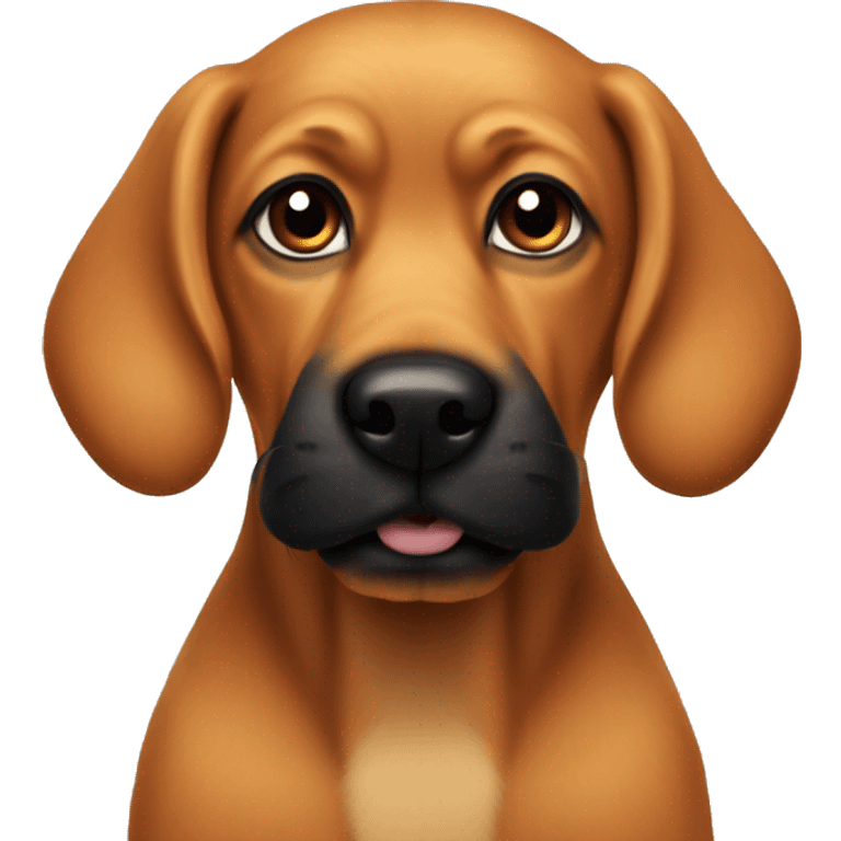 Ginger dog with black upright ears and black muzzle emoji