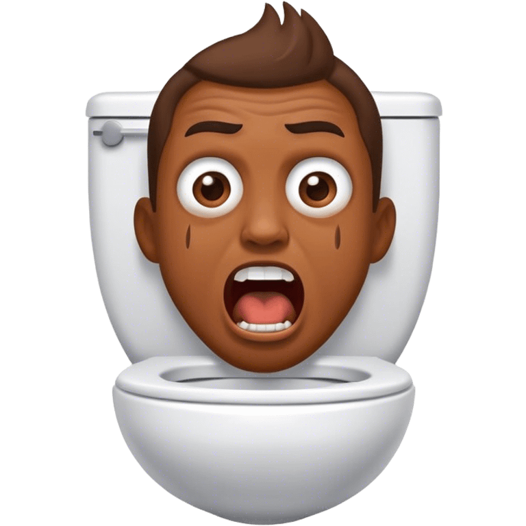 A guy in the toilet, screaming emoji