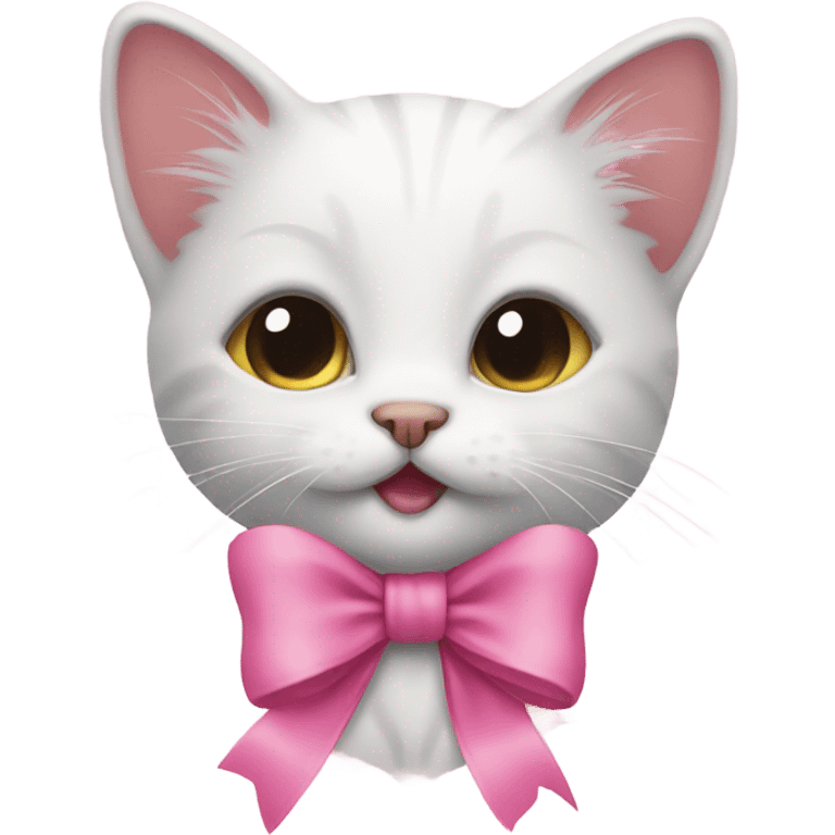 Kitten with a pink bow  emoji