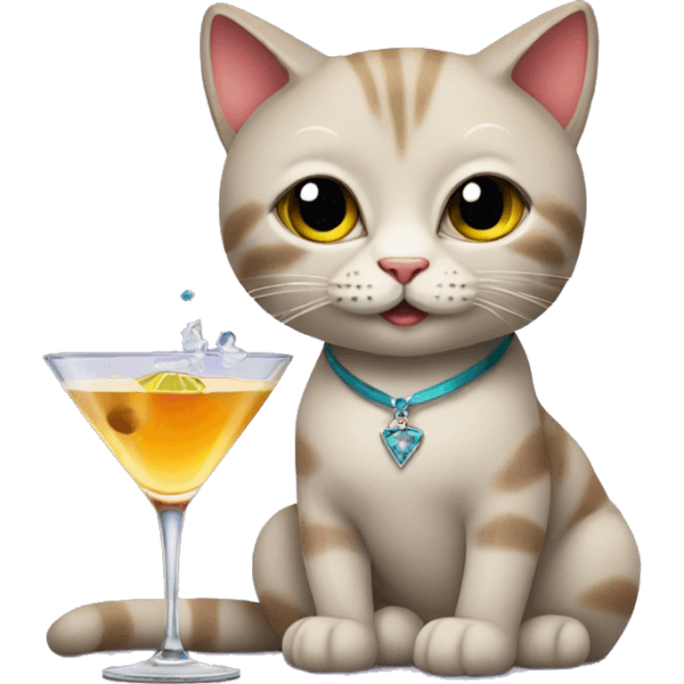 cat with martini  emoji