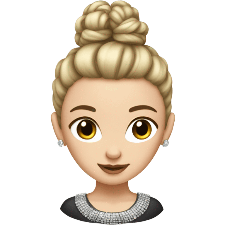 bling hair white girl top bun emoji