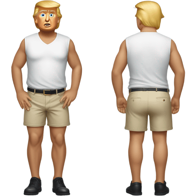 fit donald trump in shorts, front and back emoji