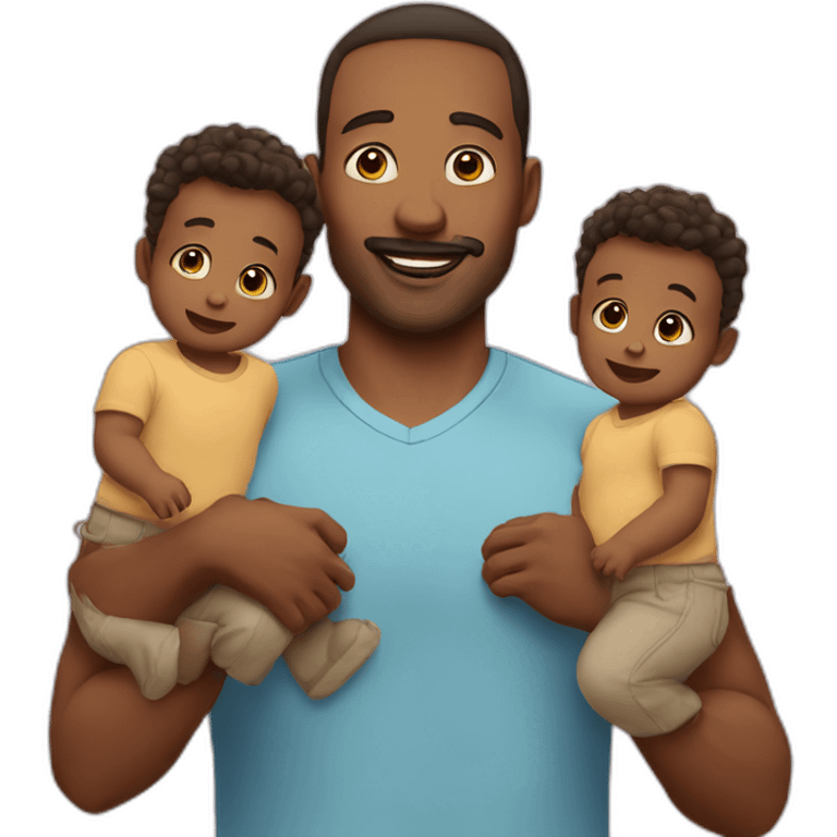 dad with babies emoji