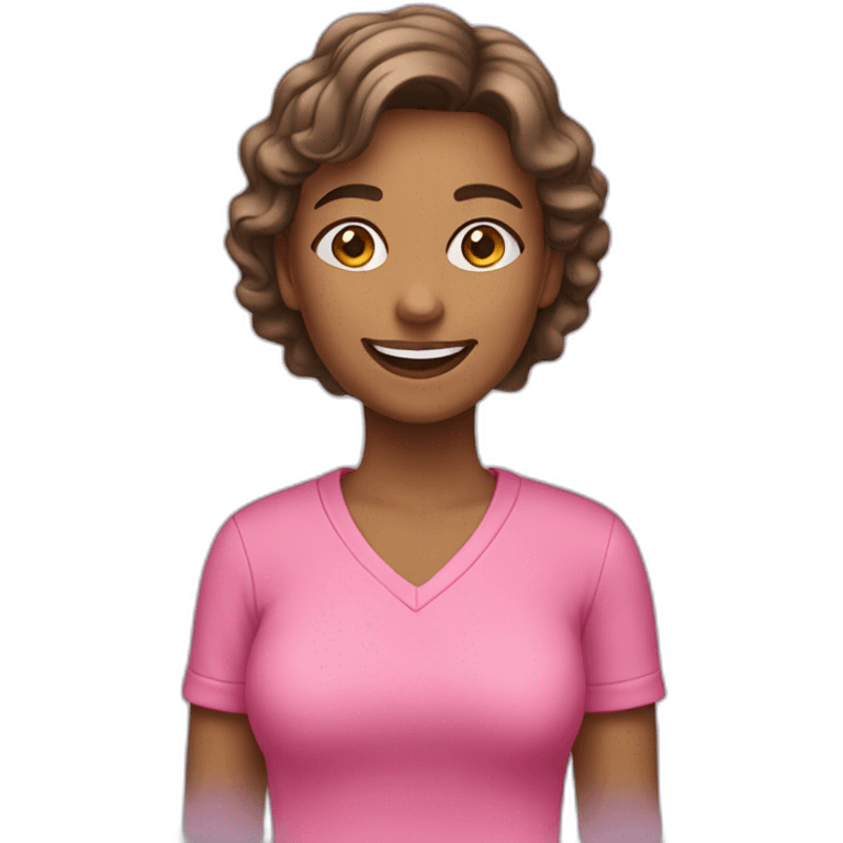 woman,using pink clothes, smiling emoji