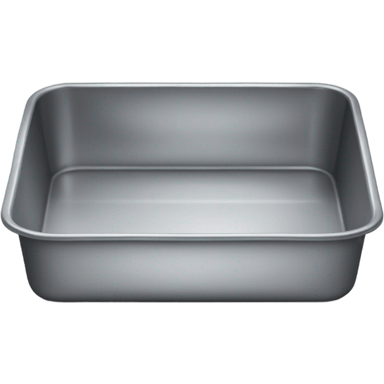 Realistic empty metallic SILVER baking pan with handles emoji