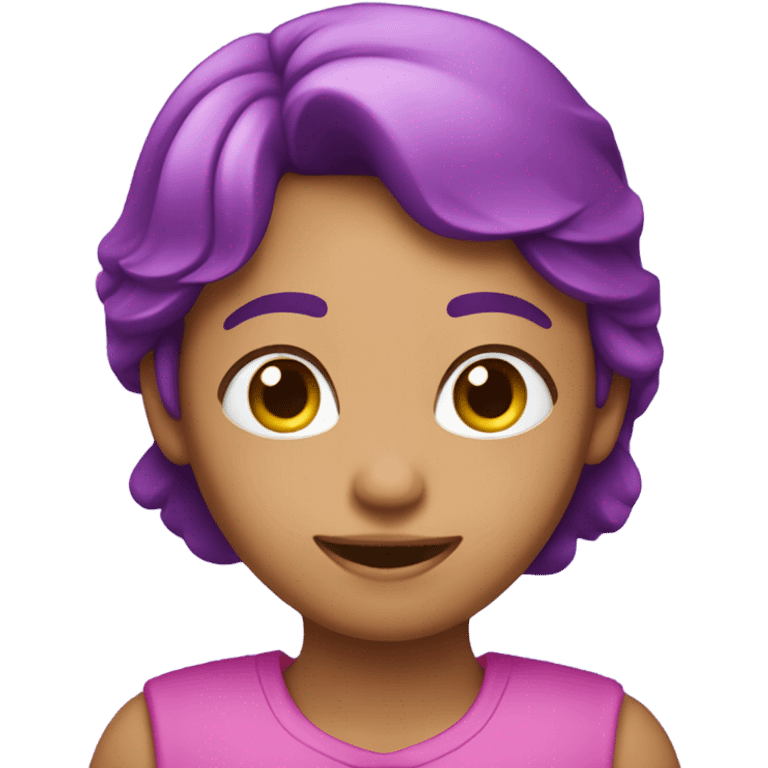 Hace un corazón color rosa y violeta  emoji