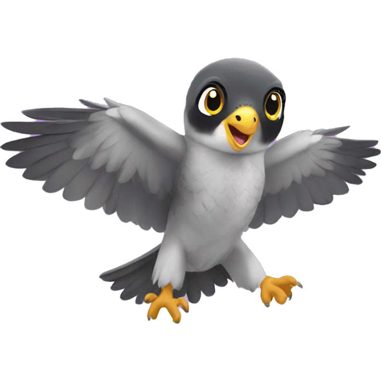 Baby Peregrine falcon happy dance emoji