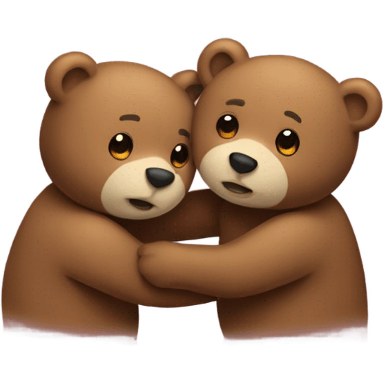 Two bears cuddling  emoji