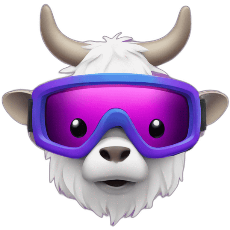 purple ox in snowboard goggles emoji