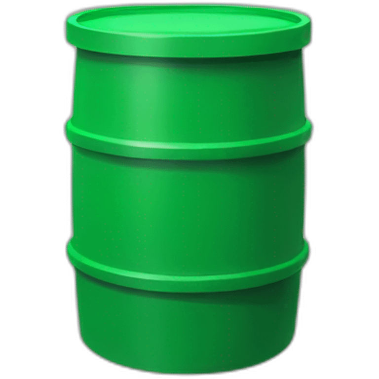 green construction plastic barrel with legs, wearing black crocs emoji