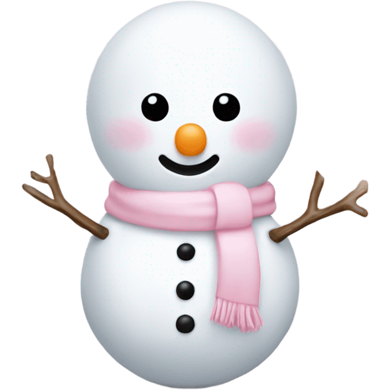 Cute white and light pink snowman emoji