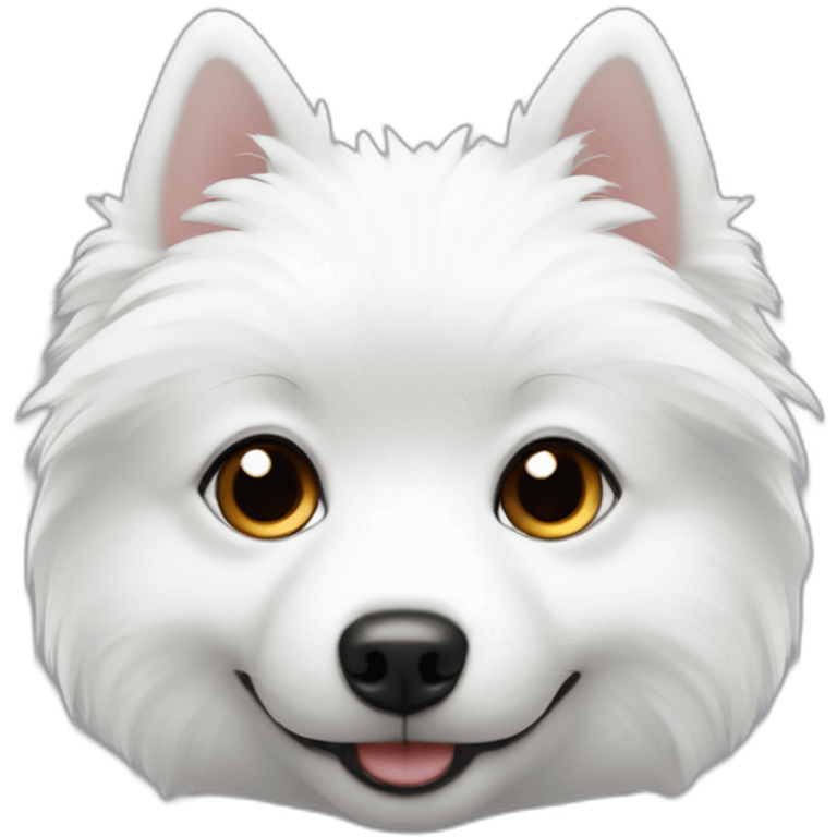 Black Little White spitz head emoji