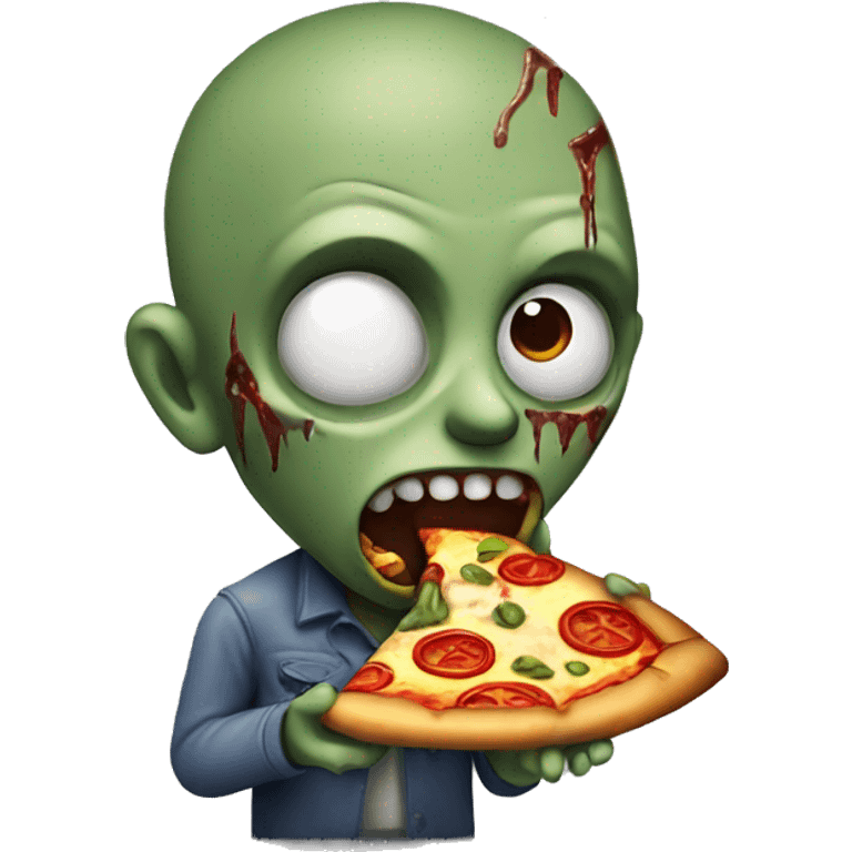 Zombie eating pizza emoji