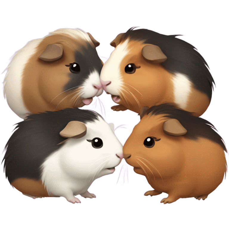 4 Guinea pigs fighting emoji