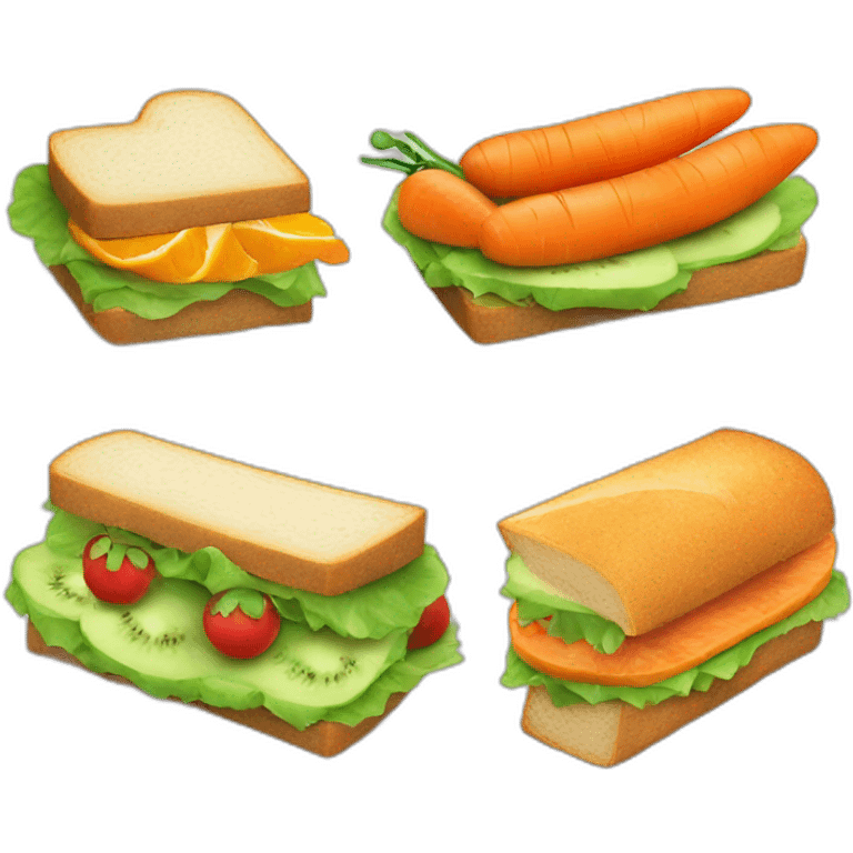 Sandwich, Fruit, Carrot emoji