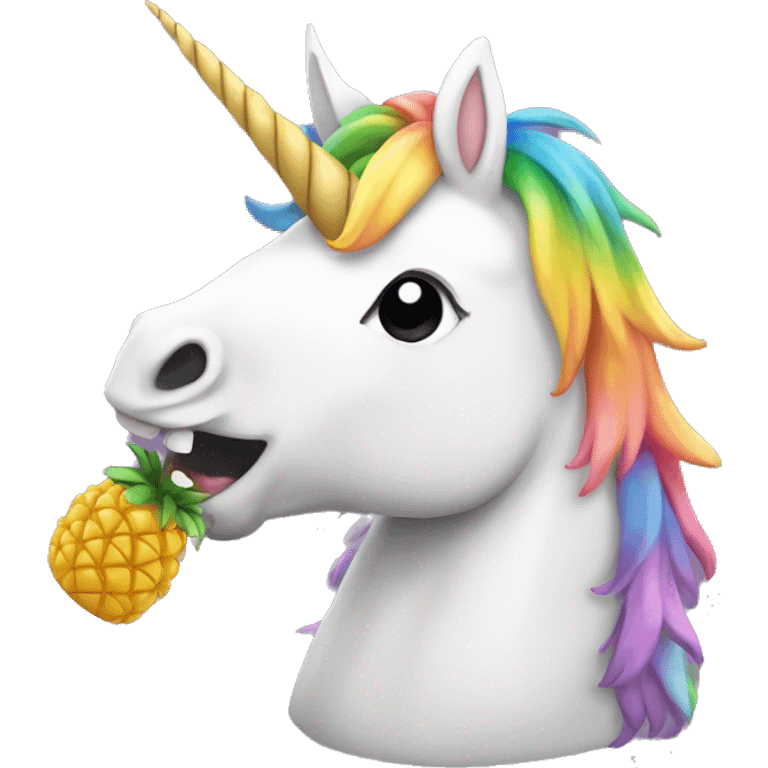 unicorn eating pineaplle emoji