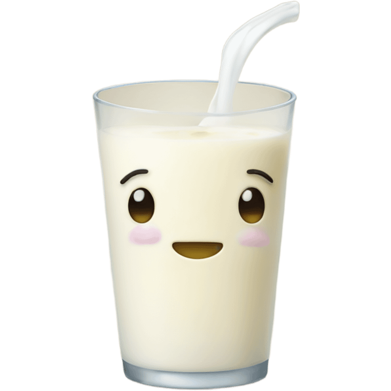 Smiley face with milk emoji