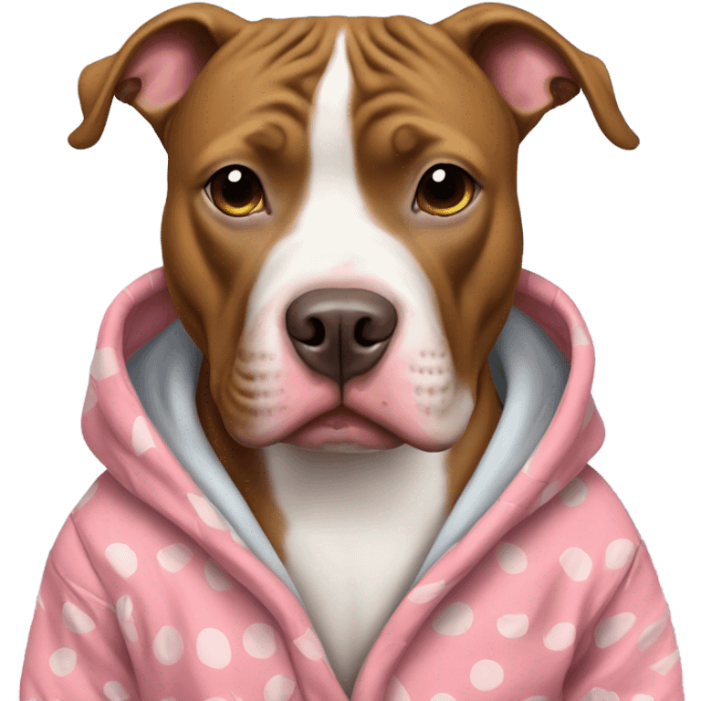 Pit bull wearing pajamas emoji