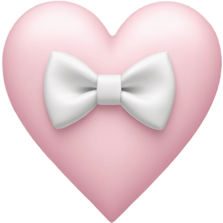 Pastel pink heart with white bow emoji