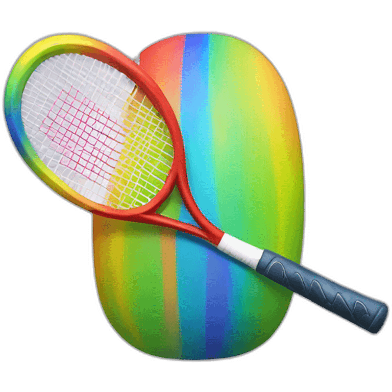 rainbow play tennis emoji