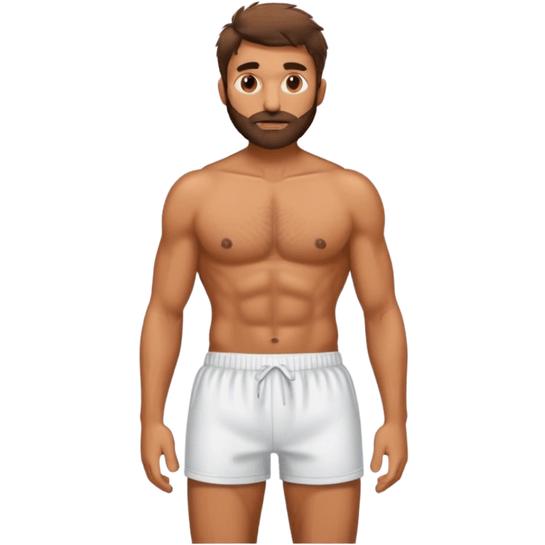 Hot guy with hairy chest in boxerd emoji