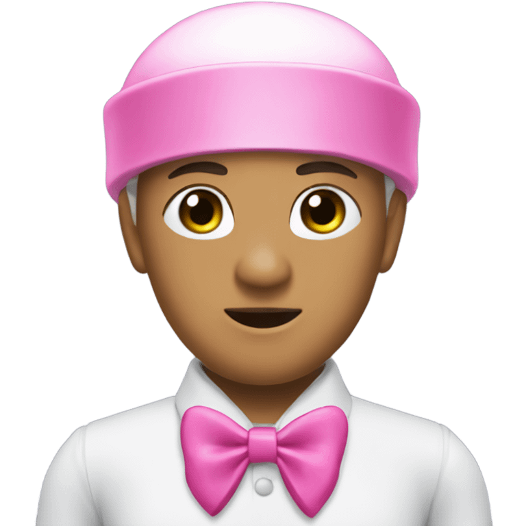 A squid game guard with a pink bow emoji